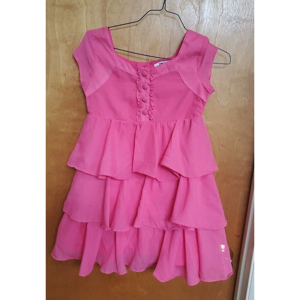 Girl's M pink pink sheer layers